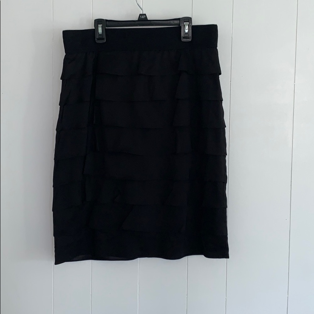 Alfani black ruffled pencil skirt